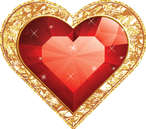 Gif animé coeur doré rouge